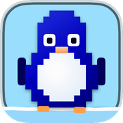 A penguin standing on a solid sheet of ice